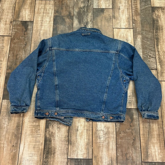 Vintage vtg 90s Jean jacket denim lined men’s size large made in Italy - Picture 5 of 7